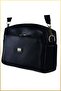 Marseille three-compartment soft leather hand and shoulder bag - black - 3