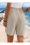 Women's High Waist Side Button Detailed Short Pera Shorts - 3