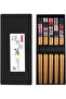 5 Pairs Japanese Style Wooden Chopsticks Set with Non-Slip Tips Cat Pattern Chopstik Set with Box - 7
