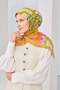 Velora Scarf Illustration Art Oil Green
