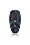 Ford Compatible Focus, Fiesta, Mondeo, Kuga, C Max, B Max, S Max, Striped Silicone Key Cover (Black Red) - 4