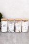 4-Piece Bamboo Lid Cotton Bath Set, 4 Types of Labels, Gift Bathroom Organizer, Acrylic Storage Container 300 ml - 3