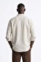 Men's Melange Long Sleeve Shirt - Beige - 3