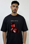 50 Cent_45 Design Printed Oversize Black T-Shirt