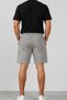Men's Gray Above-Knee Combed Cotton Shorts & Bermuda Capri Summer Cotton Slim Fit - 6