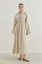 Beige dress with waffle lining and lace-up detail - 2