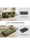 Convertible Folding Futon Sofa Bed, Queen Sleeper Sofa with Pillow, Teddy Floor & Futon Loveseat Couch, Foam Folding Mattress Sleeper for Living Room, Guest Use, Apartment, No Assembly - 6