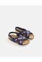 Girls Navy Embroidery Cork Sandals - 2