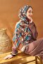 Riva Shawl Tencel Botanical Floral Chocolate Brown