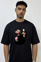 50 Cent_1 Design Printed Oversize Black T-Shirt