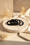 Black Rubber Bands and Phone Cords Mixed Hair Tie Set 6 Pieces - 5