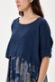 Navy Blue Italian Floral Patterned Varev Cut Knitwear and Lined Strap Dress 2-Piece Suit 38 - 42 Size - 7