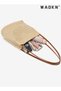 Women's Handwoven Shoulder Bag, Ladies Simple Literary Handbag Clutch Bag Tote Bags - 3
