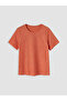 Orange Crew Neck Embroidered 100% Cotton Blouse - 3