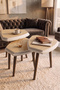 Lattav Asymmetrical Cut Luxury Walnut 3-Piece Nesting Table Decorative Wooden Side Table Set