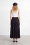 Women's Pleated Maxi Skirt with Elastic Waist – 18306 Etk Black - 3