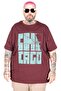 Mode XL Large Size T-Shirt with Bis Collar Chicago U26116 Mürdüm