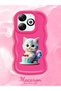 Infinix Smart 8 Pro Compatible Case Camera Protector Red Silicone Couple Phone Case Cat Pattern - 2