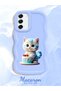 Samsung Galaxy S21 Fe Compatible Case Camera Protector Blue Silicone Couple Phone Case Cat Pattern - 2