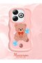Infinix Smart 8 Compatible Case Camera Protector Pink Silicone Couple Phone Case Bear Pattern - 2