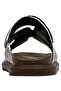 Women's Vegan Leather Brown Slippers - Brown Tropical Design - 8