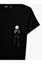 Cotton Bow Brooch Short Sleeve Crew Neck T-Shirt - 7
