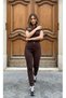 Lisa Women's High Waist Brown Washed Lycra Mom Jean Pants - 3