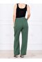 Women's Cotton Muslin Fabric Loose Trousers Khaki - 2