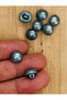 11mm Bottom Mounted Plastic Luxury Pearl Button. 9 Pieces. Metallic Gray. - 2