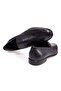 Black Color Laceless Genuine Leather Men's Shoes - 2