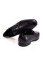 Black Color Laceless Genuine Leather Leather Sole Men's Shoes - 2