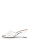700 Mg White Heeled Women's Slippers - 4