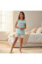 Children's Cotton Printed Light Green Color 2-Piece Set Cb1048 - 3