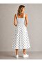 New Season Modern Polka Dot Square Collar Gipeli Strap Midi Women's Dress - 4