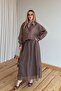 Brown Wrinkled Shirt Skirt Set - 51159 - 4