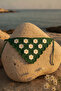 Green Daisy Patterned Crochet Knitted Bandana Hair and Neck Accessory - 6