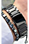 Black Color Square Steel Case Men's Wristwatch - 2