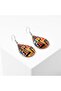 100% Handmade Copper |   Copper Orange Navy Blue Geometric Patterned Dangle Earrings |   100% Handmade Look - 6