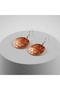 100% Handmade Copper |   Copper Orange Beige Leaf Patterned Dangle Earrings |   100% Handmade Copper 261