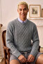 Men's Hair Knit Sweater - Acrylic Cotton Crew Neck Regular Cut - 2