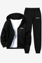 Forever Lettering Printed Zippered Boys' Top and Bottom Tracksuit Set - 3