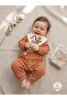 Unisex Baby Romper and Embroidered Scarf Bib Set – 100% Cotton, Snap Fasteners, Baby Romper (Tile Pattern)