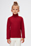Burgundy Girl's Full-Fisherman Winter Basic T-Shirt - 2