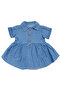 Baby Girl Blue Buttoned Double Pocket Denim Dress - 2