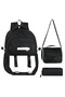 Licensed Twill Fabric Niss Model Black School Backpack, Thermal Lunch Bag and Pen Holder - 2