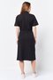 Women Embroidered Logo Midi Dress, Black - 4