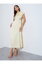 Yellow Satin Casual Maxi Dress - 2