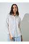 Cream Striped Casual Shirt - 3