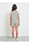 Girls Striped Knit Top and Shorts Set - 5