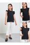 Pack of 2 - Round Neck Frill Sleeve T-Shirt